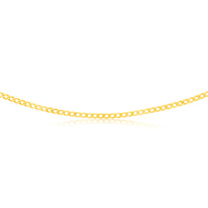 9ct Yellow Solid Gold 50cm Curb Chain 100Gauge