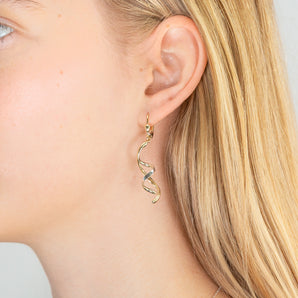 9ct Yellow Gold & White Gold Drop Earrings