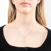 Load image into Gallery viewer, 9ct Yellow Gold Cross Diamond Pendant