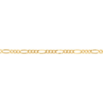 9ct Yellow Gold Figaro Hollow 19cm Bracelet 80Gauge