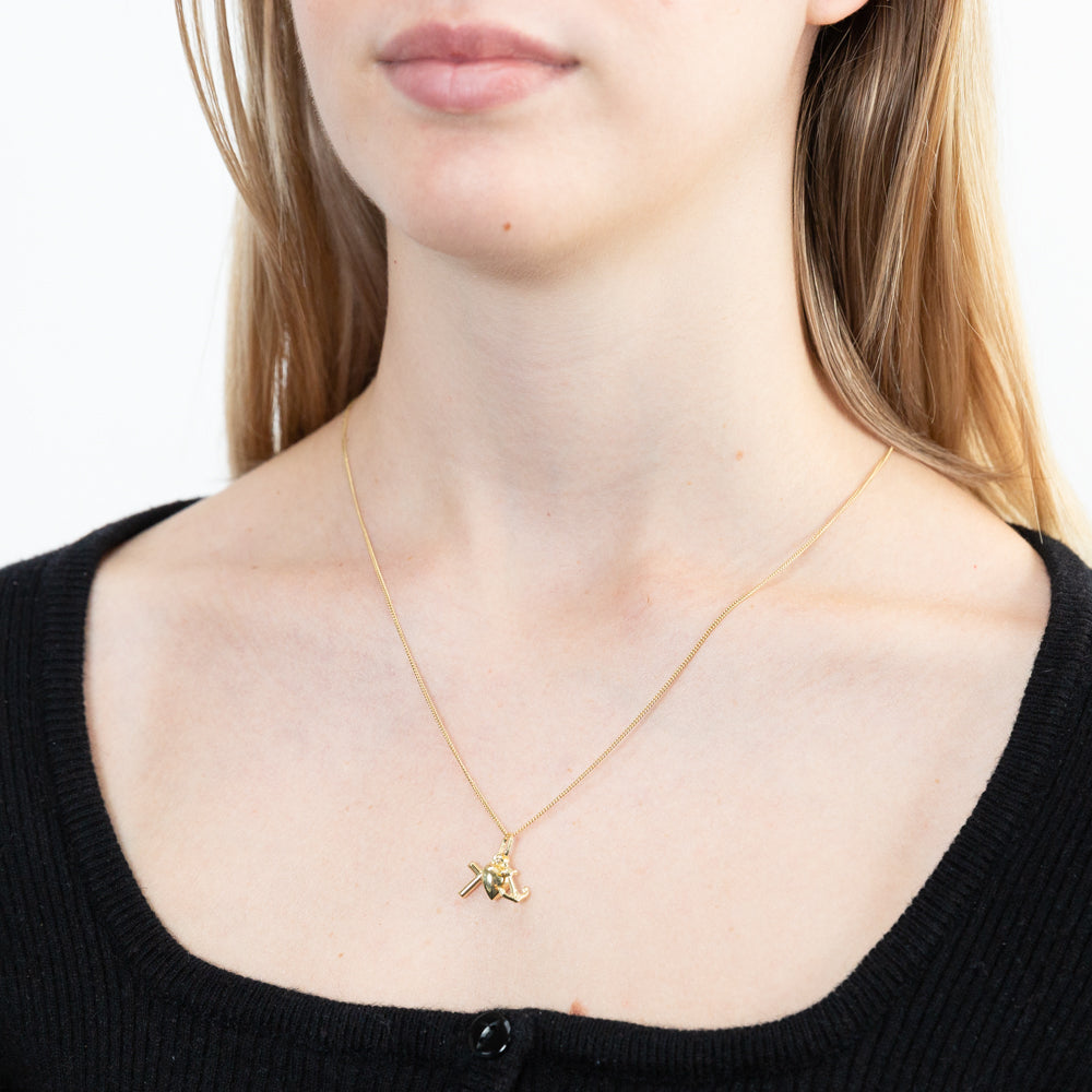 Small Faith Hope Charity Charm Necklace in 9ct Gold — The Jewel Shop