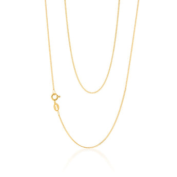 9ct Yellow Solid Gold Curb Chain 50cm 30 Gauge