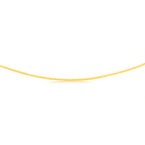 9ct Yellow Solid Gold Curb Dicut 50cm Chain 50Gauge