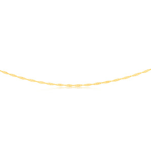 9ct Yellow Solid Gold Singapore 45cm Chain 30 Gauge