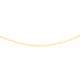 9ct Yellow Solid Gold Figaro 1:3 60Gauge 45cm Chain