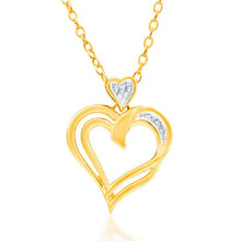 Load image into Gallery viewer, 9ct Yellow Gold Diamond Heart Pendant