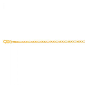 9ct Yellow Gold 1:3 Figaro 60 Gauge 27cm Anklet