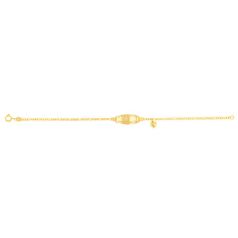 9ct Yellow Gold ID Belcher 16cm Bracelet with Heart Charms