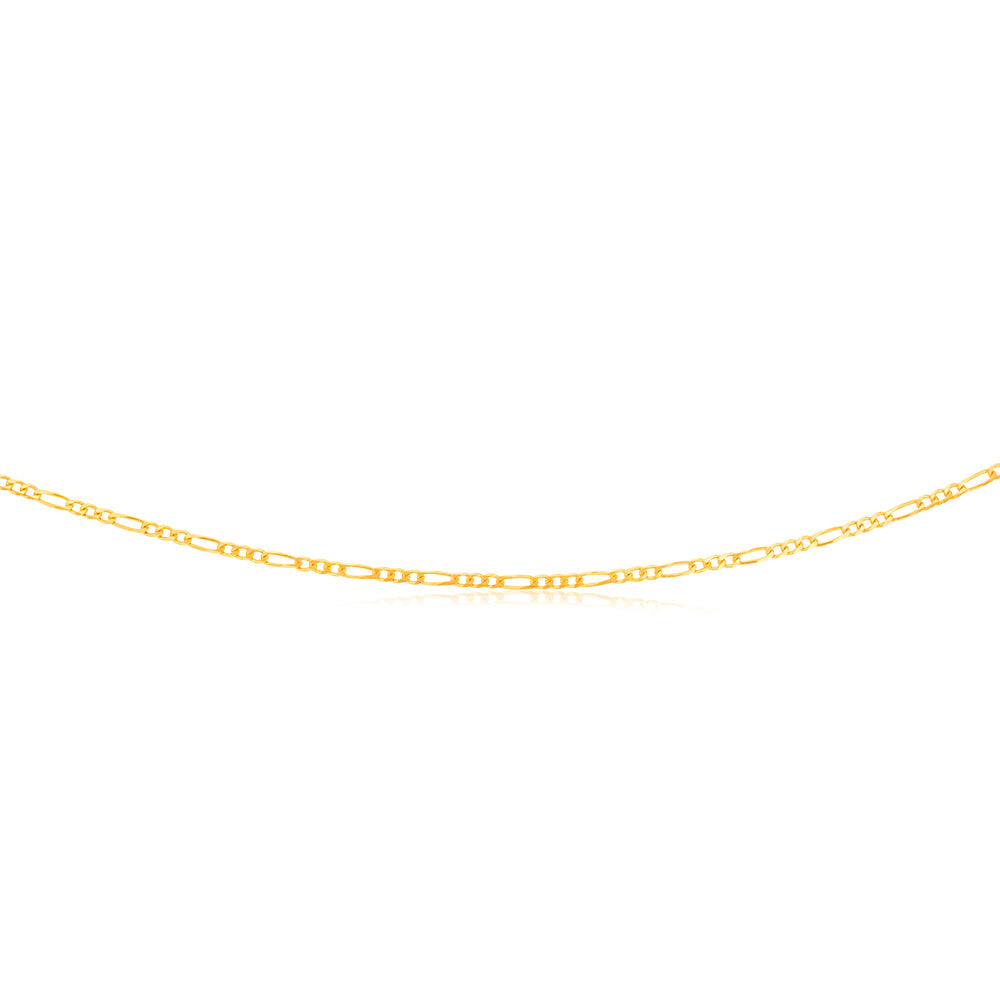 9ct Yellow Gold 1:3 Figaro 40cm Chain 60Gauge