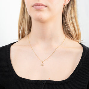 9ct Yellow Gold Number 16 Pendant with Diamond