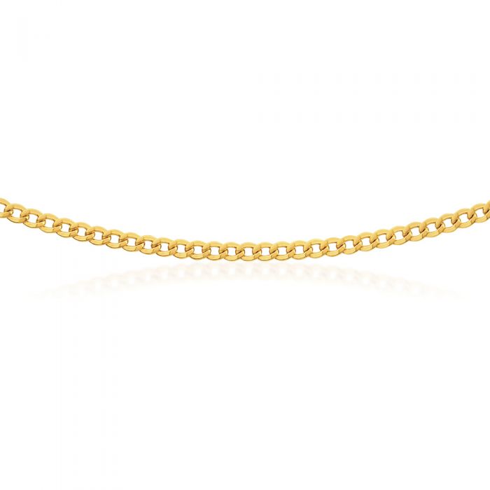 9ct Yellow Gold Copper Filled Curb 100 gauge Chain in 45cm