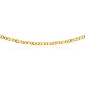 9ct Yellow Gold Copper Filled Curb 100 Gauge Chain in 45cm