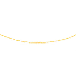 9ct Yellow Gold Silver Filled Singapore 50cm Chain 25 Gauge