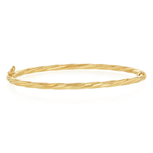 9ct Yellow Gold Silver Filled 3x60mm Bangle