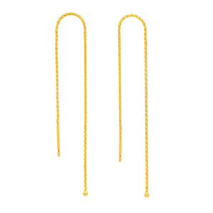 9ct Yellow Gold Fancy Threader Drop Earrings