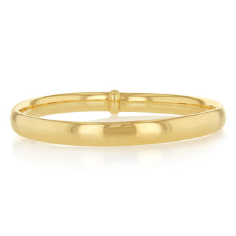 9ct Yellow Gold Silver Filled 8mm x 70mm Bangle
