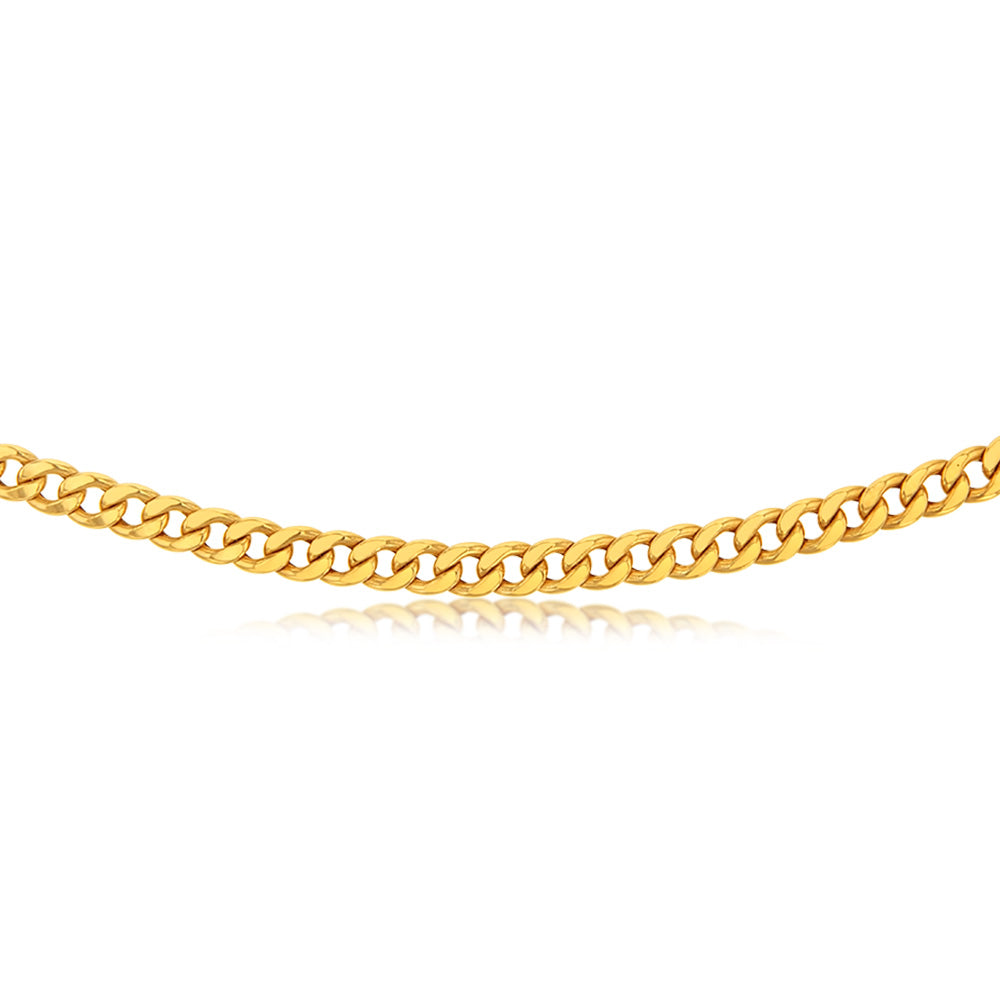 9ct Yellow gold Copper Filled Flat Curb 60cm Chain 190 Gauge