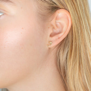 9ct Yellow Gold Plain Dolphin Stud Earrings