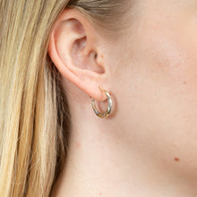 Load image into Gallery viewer, 9ct Yellow Gold, White Gold &amp; Rose Gold Fancy Creole Hoop Earrings