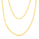 9ct Yellow Solid Gold 55cm  "Cronos" Curb Chain