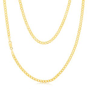 9ct Yellow Solid Gold 55cm  "Cronos" Curb Chain