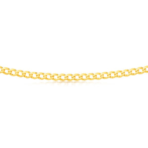 9ct Yellow Solid Gold 55cm  "Cronos" Curb Chain