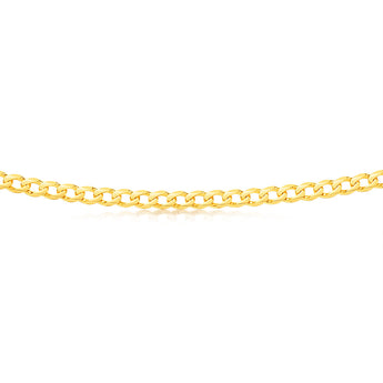 9ct Yellow Solid Gold 55cm  "Cronos" Curb Chain