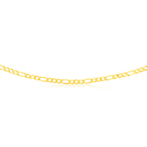 9ct Charming Yellow Solid Gold Figaro Chain