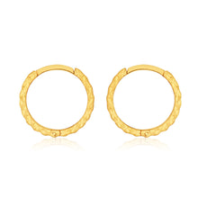 Load image into Gallery viewer, 9ct Yellow Gold 8mm Dicut Hoop Earrings