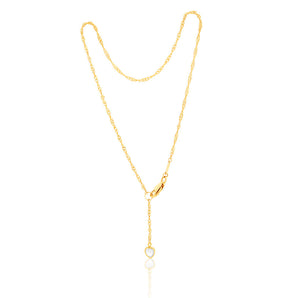 9ct Yellow Gold Singapore Heart Charm 27cm Anklet