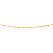 Load image into Gallery viewer, 9ct Yellow Gold Singapore with White Cubic Zirconia Heart Charm 27cm Anklet