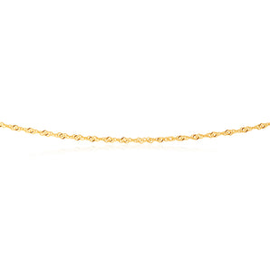 9ct Yellow Gold Singapore Heart Charm 27cm Anklet