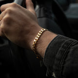 9ct Yellow Solid Gold Heavy Curb Flat Tight Bevelled 21cm Bracelet 250gauge