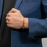 9ct Yellow Solid Gold Heavy Curb Flat Tight Bevelled 21cm Bracelet 250gauge