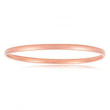 Load image into Gallery viewer, 9ct Rose Gold hollow 4mm x 65mm Bangle