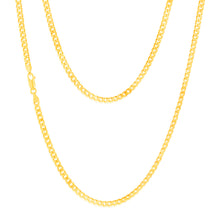 Load image into Gallery viewer, 9ct Yellow Gold Flat Bevelled Curb 55cm Chain 120gauge