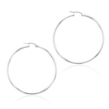 Load image into Gallery viewer, 9ct White Gold Plain 40mm Hoops