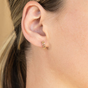 9ct Yellow Gold Huggies Cutout Earrings