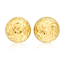 Load image into Gallery viewer, 9ct Yellow Gold Diamond Cut Half Round 7mm Stud Earrings