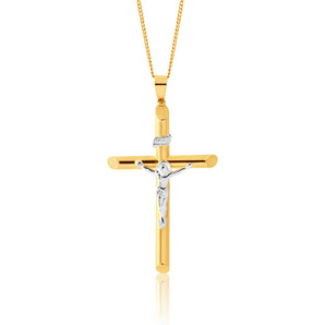 9ct Yellow Gold Crucifix Pendant