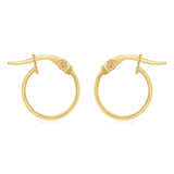 9ct Yellow Gold 10mm Diamond Cut Hoop Earrings