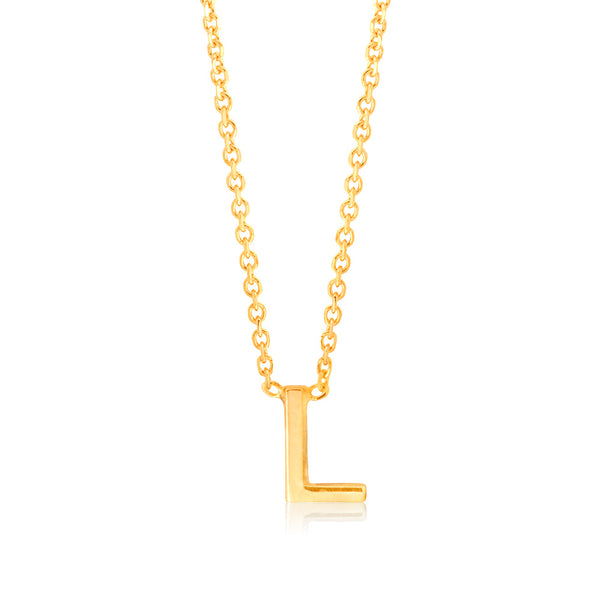 Amazon.com: Jewelry America 14k Yellow Gold Elegant Script Letter L Cursive  Initial Pendant Necklace, 16
