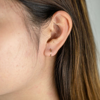 9ct Yellow Gold 1.2x12mm Hinged Hoop Earrings