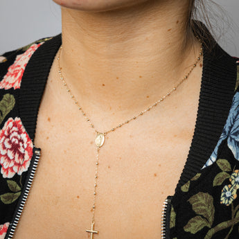 9ct Yellow Gold 45cm Rosary Cross Chain– Shiels Jewellers