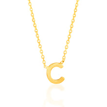 Load image into Gallery viewer, 9ct Yellow Gold Initial &quot;C&quot; Pendant on 43cm Chain