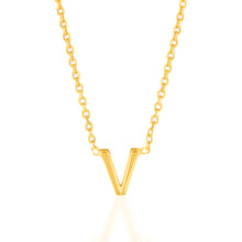 Load image into Gallery viewer, 9ct Yellow Gold Initial &quot;V&quot; Pendant on 43cm Chain