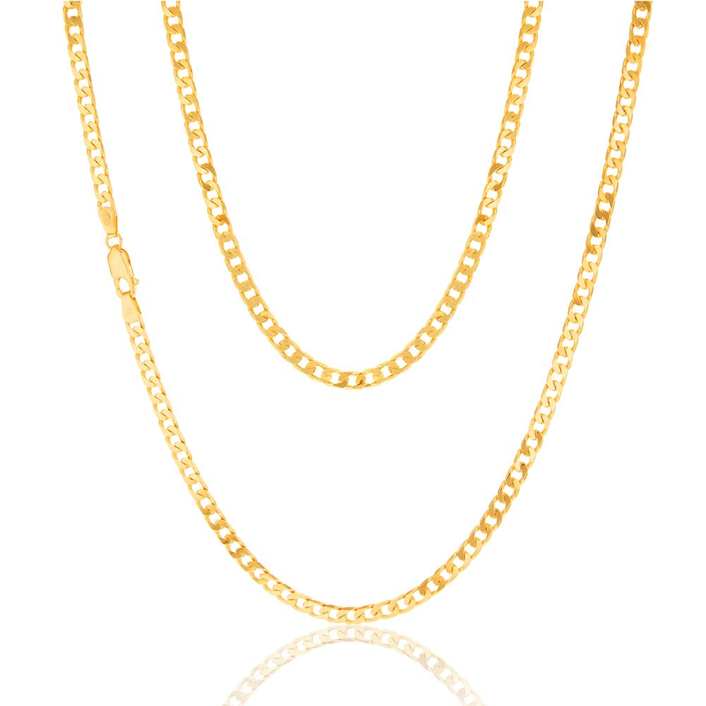 9ct Yellow Gold 120 Gauge Curb 55cm Chain