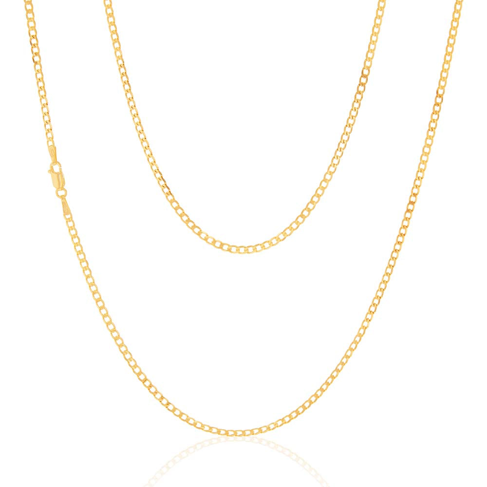 9ct Yellow Gold 60 Gauge Curb 55cm Chain