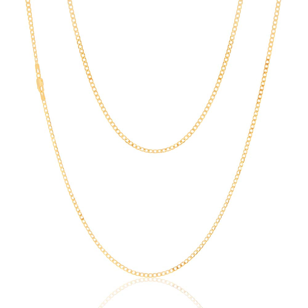 9ct Yellow Gold 60 Gauge Curb 60cm Chain