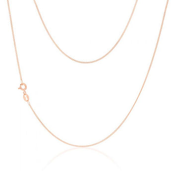 9ct Rose Solid Gold 31 Gauge Curb 46cm Chain